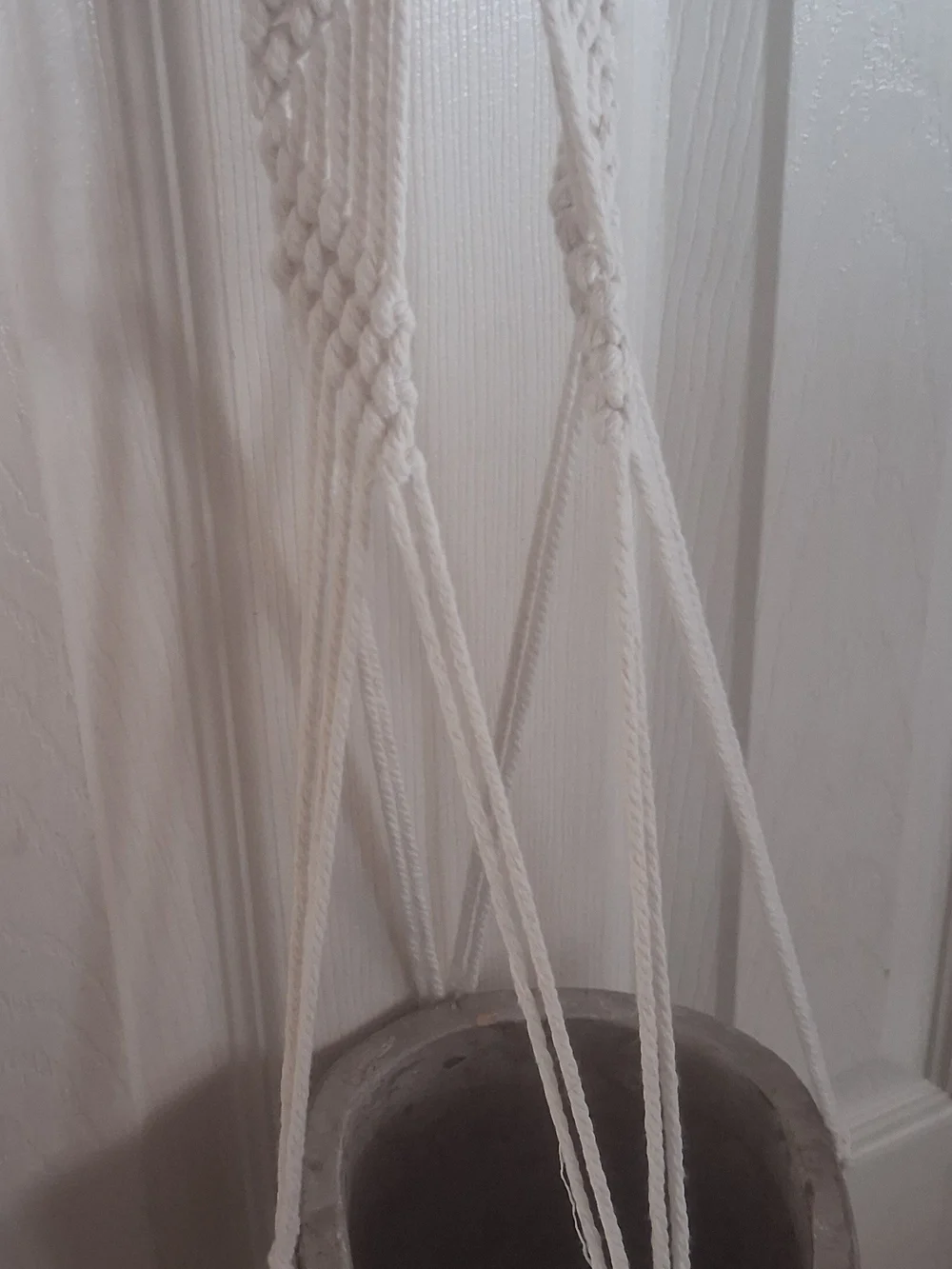 Handmade Cream Macramé Wall Hook — Boho Plant Hanger Accent